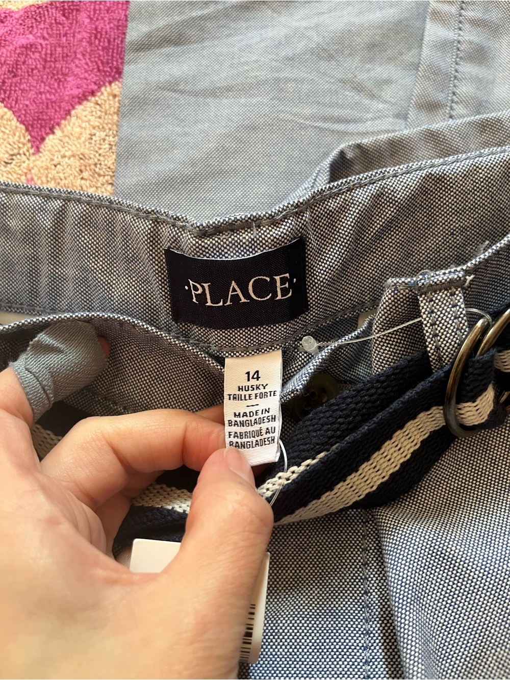 NWT The Children's Place Boys' Cotton Twill Belted Pants sz 14 - Picture 2 of 3